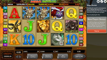 Mega Moolah Online Slot con bote progresivo