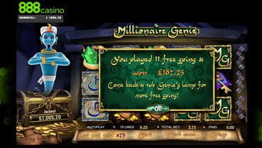 Millionaire Genie - slot exclusiva de 888 Casino